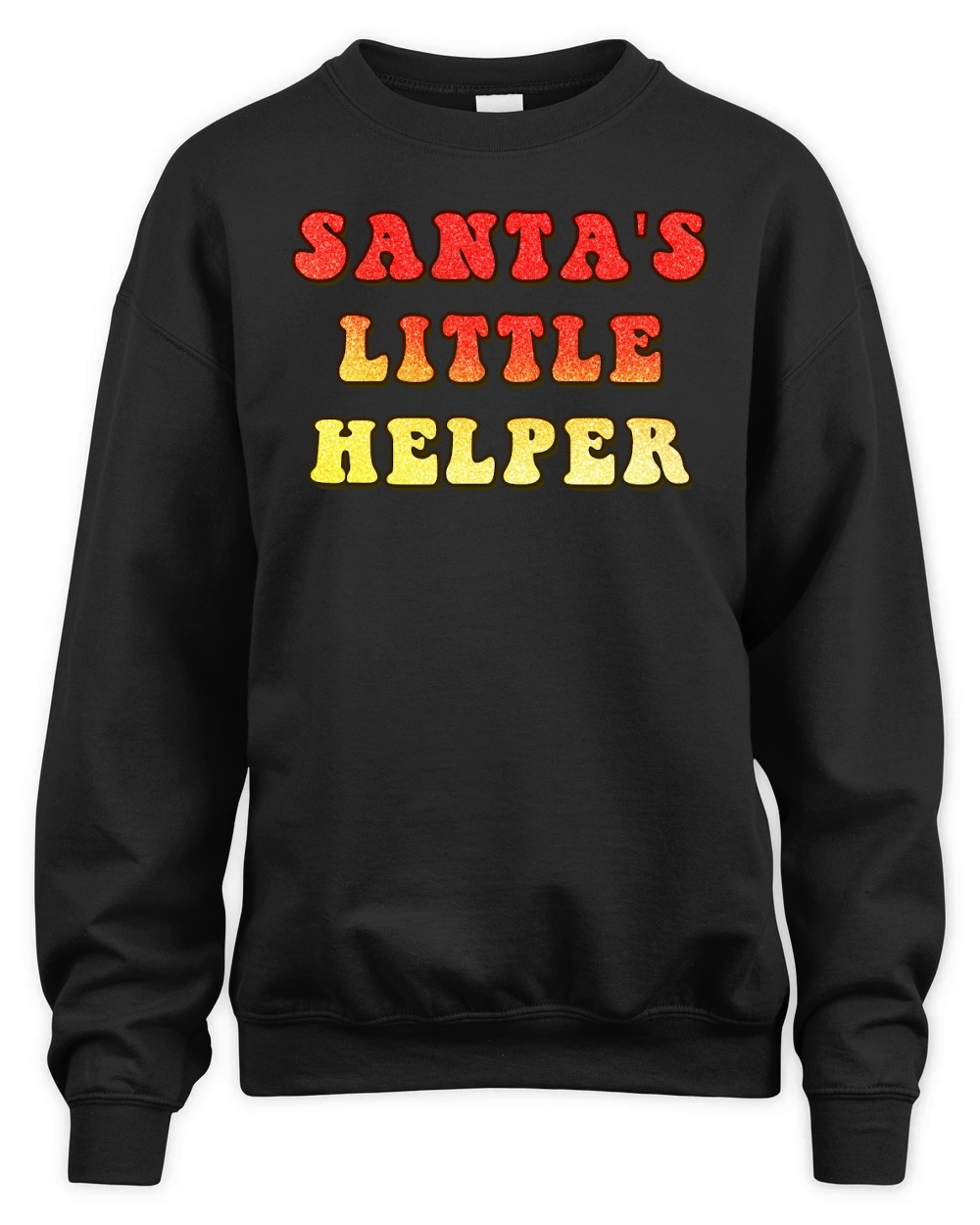 Santas Little Helper  Christmas Color Glitter Unisex Premium Crewneck Sweatshirt