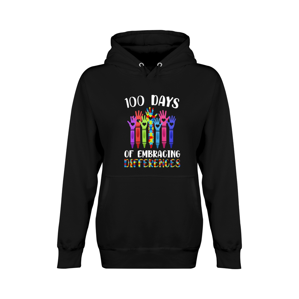 Autism Awareness Embrace Differences 100 Days Unisex Premium Pullover Hoodie