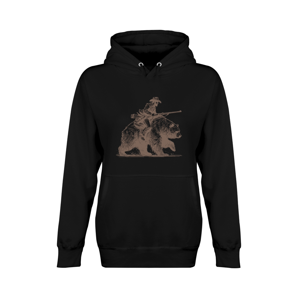 Cowboy Riding Bear L iBrown Unisex Premium Pullover Hoodie