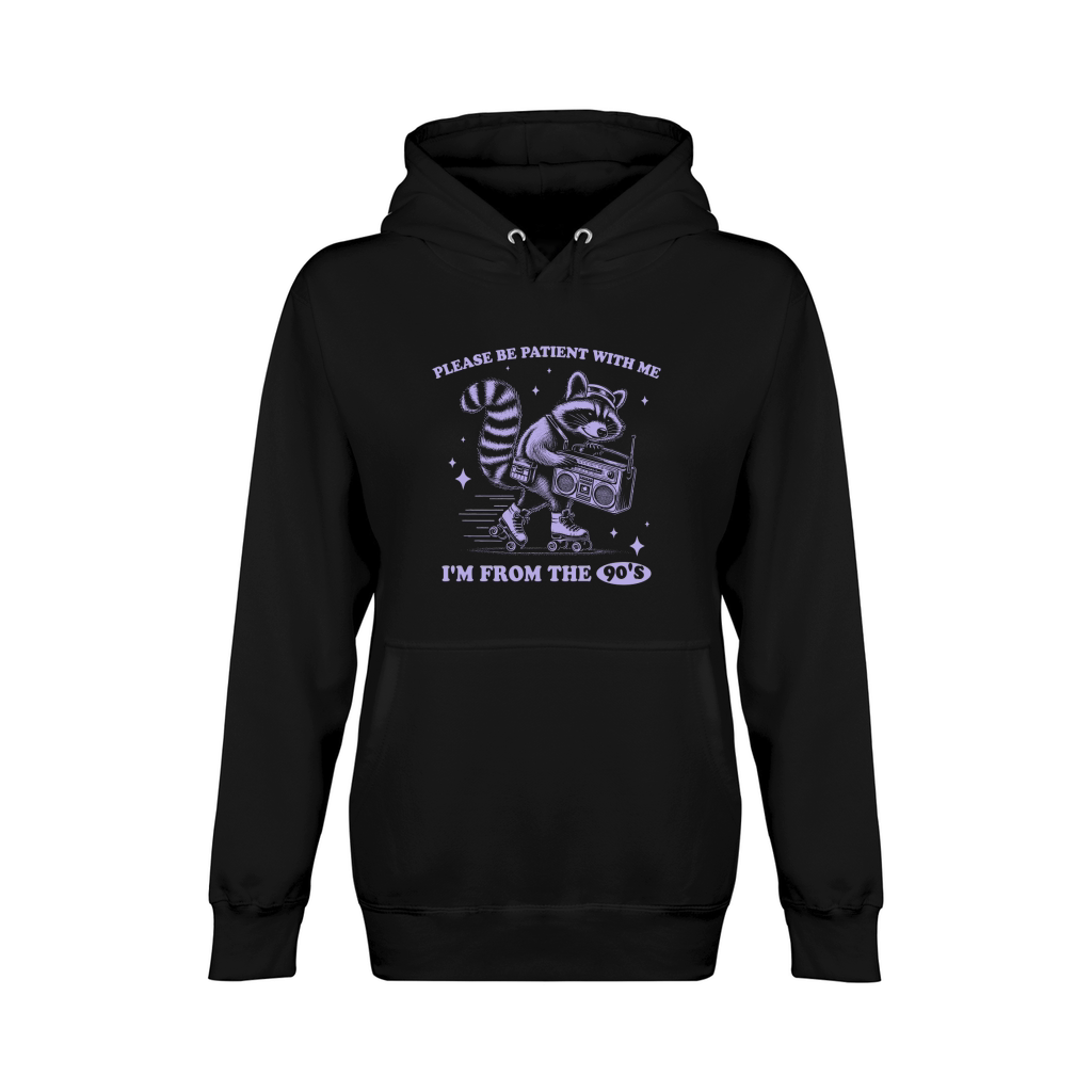 Raccoon 90s Roller Skate Vintage Radio D Retro Violet Unisex Premium Pullover Hoodie