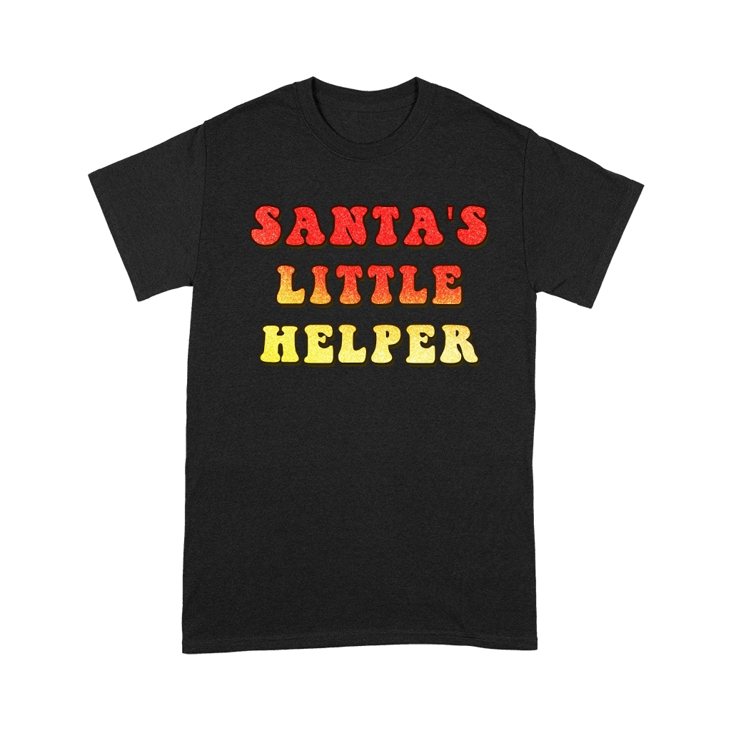 Santas Little Helper  Christmas Color Glitter Unisex T-Shirt