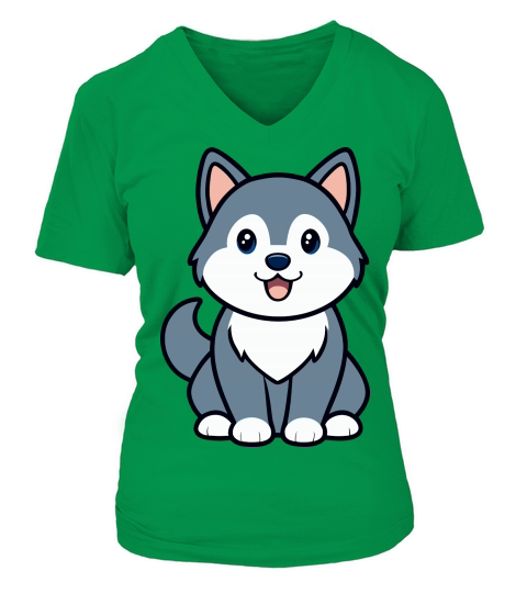Alaskan Malamute 02 V-neck T-Shirt Woman