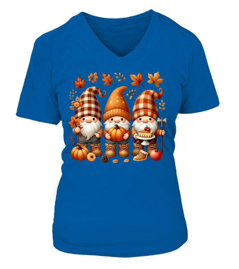 Gnomes Fall V-neck T-Shirt Woman