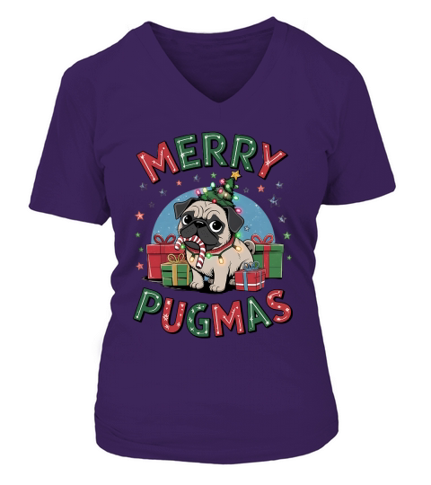 Merry pugmas 2 V-neck T-Shirt Woman