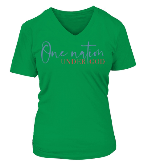 One Nation Under God American Cross V-neck T-Shirt Woman