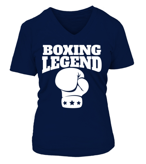 Retro Boxing Legend Boxing Glove V-neck T-Shirt Woman