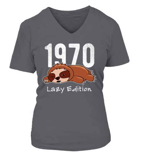 Sloth Vintage 1970 Birthday Lazy Edition V-neck T-Shirt Woman