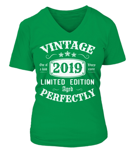 Vintage 2019 Limited Edition Aged Perfectly V-neck T-Shirt Woman