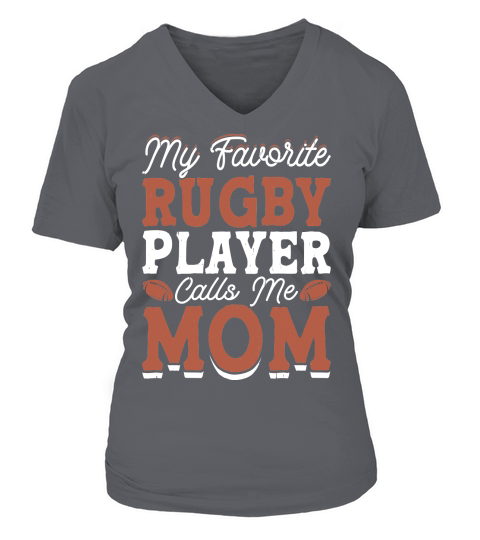 Vintage Rugby Player player Calls Me Mom 2 V-neck T-Shirt Woman