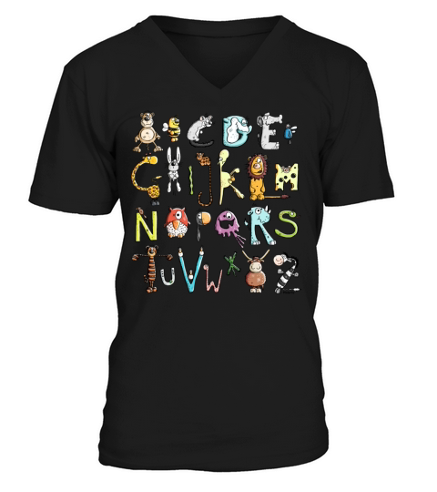 Colorful Animal Alphabet - Animals V-Neck T-shirt