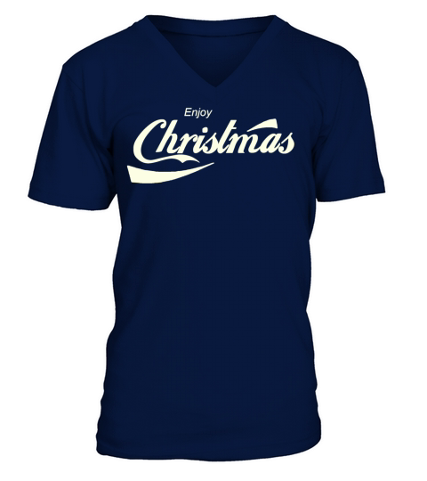 Enjoy Christmas parody logo V-Neck T-shirt