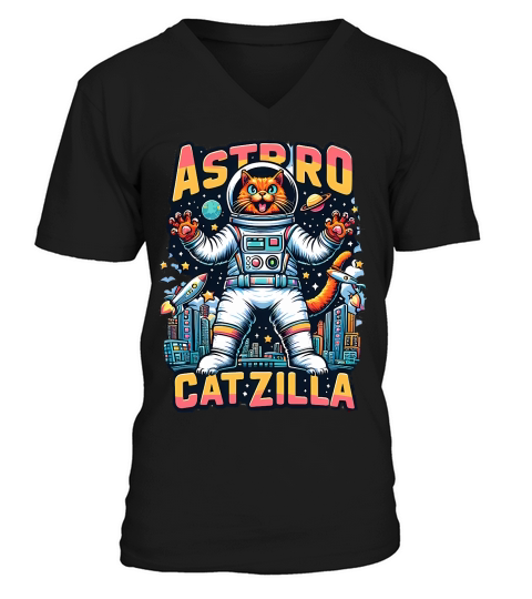 funny cat (9) V-Neck T-shirt