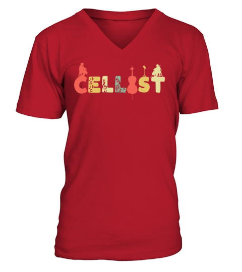 Retro Cello Vintage Cellist Violoncello V-Neck T-shirt