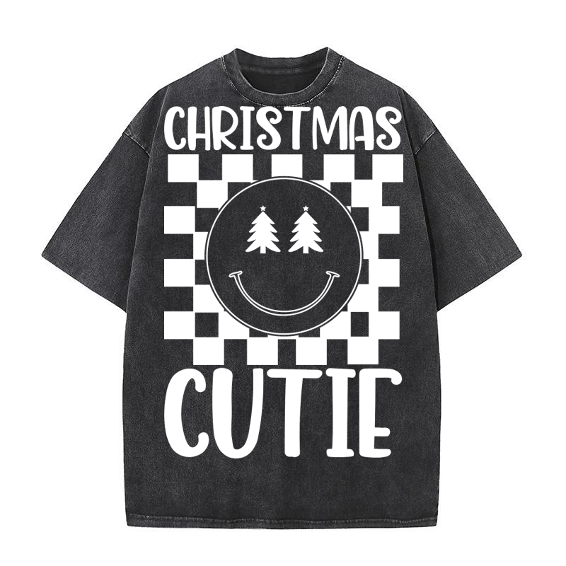 Christmas Cutie Kids Christmas Washed T-Shirt