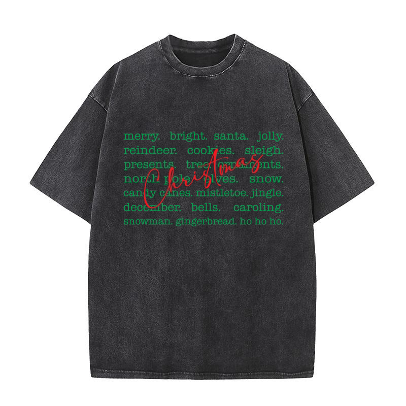 Christmas word 4 Washed T-Shirt