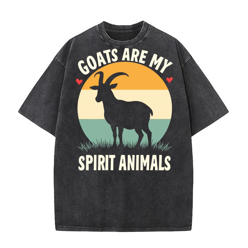 Goats are my spirit animals Washed T-Shirt
