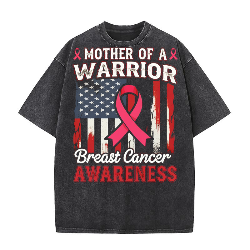 Mother Of A Warrior Breast Cancer Awareness Washed T-Shirt