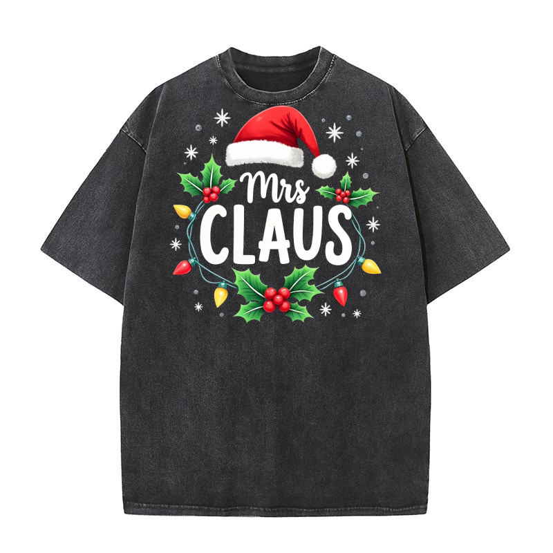 Mrs Claus 3 Washed T-Shirt