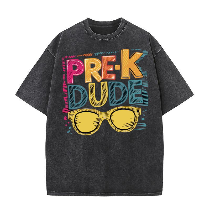 PreK Dude Back to School Washed T-Shirt