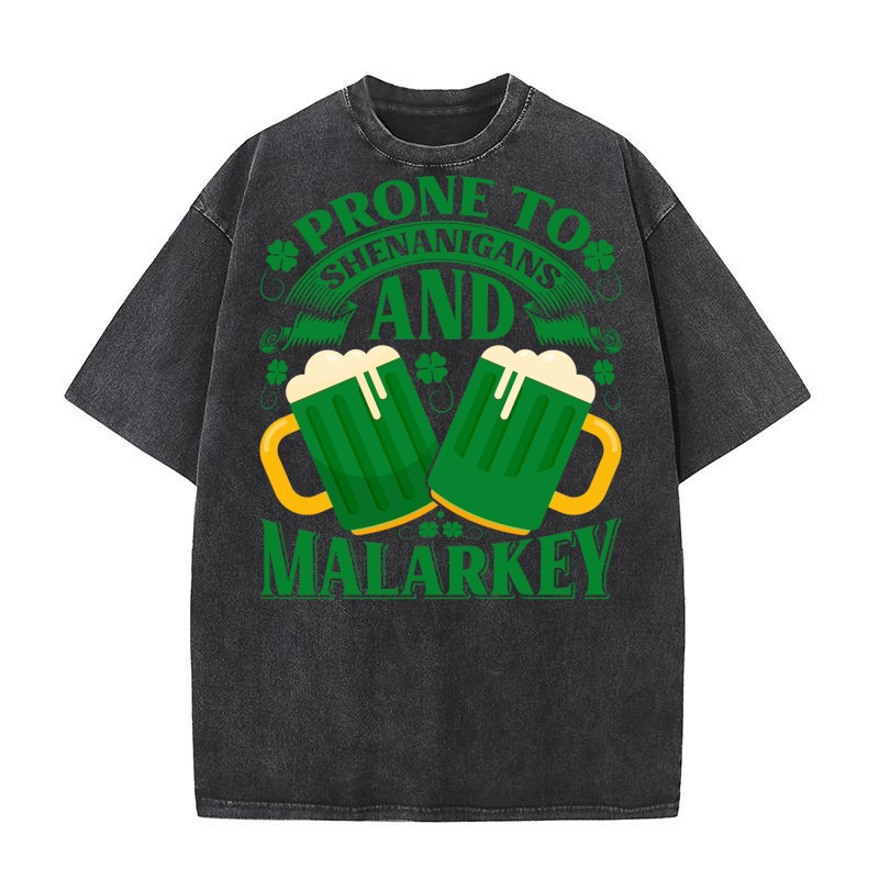 Prone To Shenanigans And Malarkey Washed T-Shirt