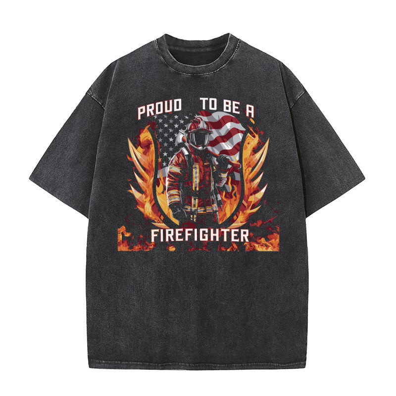 Proud to be a firefighter Washed T-Shirt