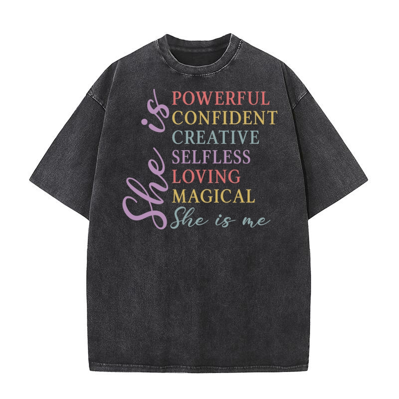 She is Strong powerful Washed T-Shirt