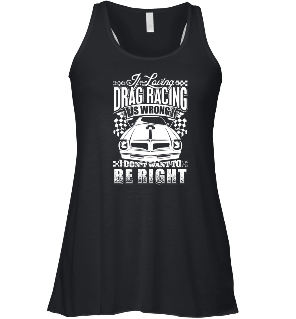 Distressed Loving Drag Racing Car Flags Women's Flowy Tank Top