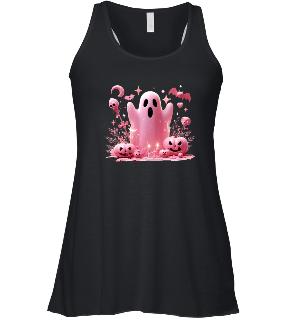 Pink Halloween , Spooky Ghost (2) Women's Flowy Tank Top
