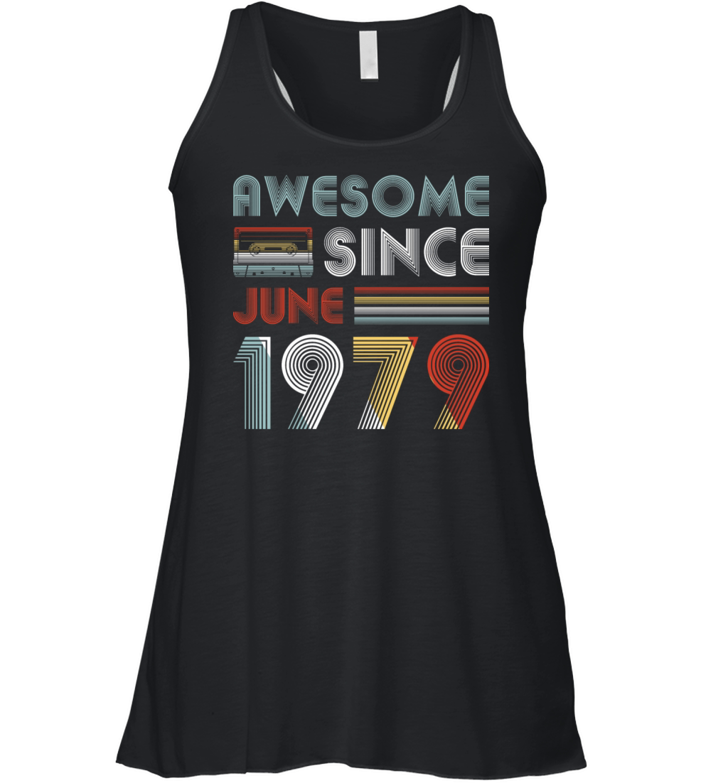 Vintage Awesome Since June 1979 40th Birthday Women's Flowy Tank Top