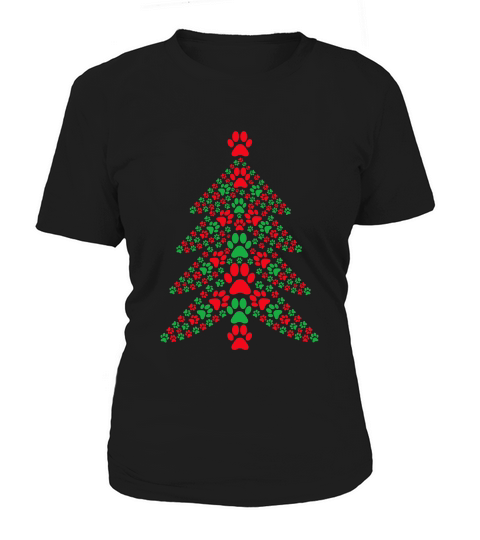 Christmas Dog Paw Tree Women's T-Shirt
