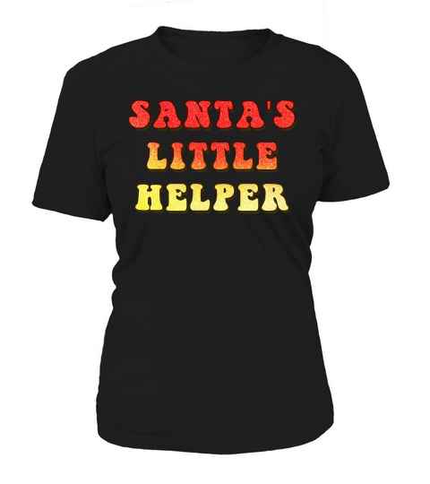 Santas Little Helper  Christmas Color Glitter Women's T-Shirt