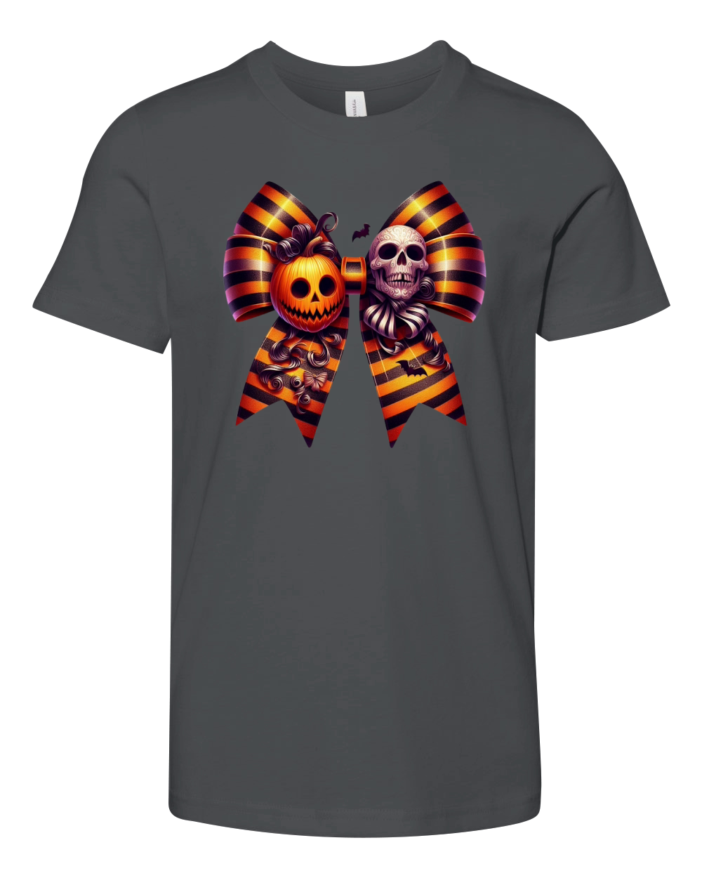 Halloween Movie Stiped Coquette Bow (2) Youth Unisex Jersey Tee