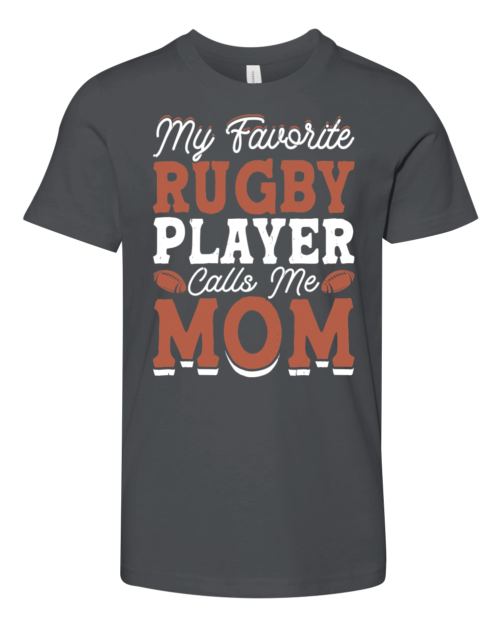 Vintage Rugby Player player Calls Me Mom 2 Youth Unisex Jersey Tee