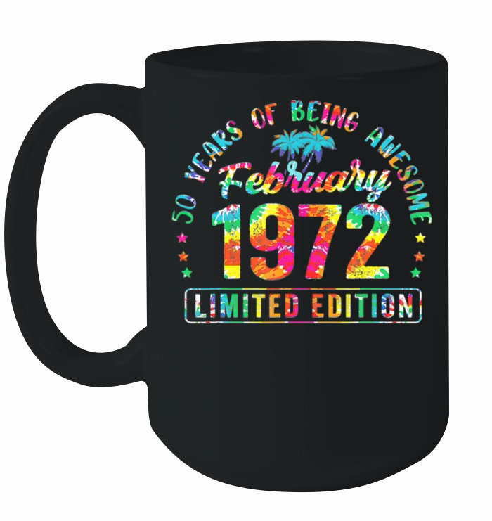 Happy 50th Birthday Vintage February 1972 Gifts 50 Ceramic Mug