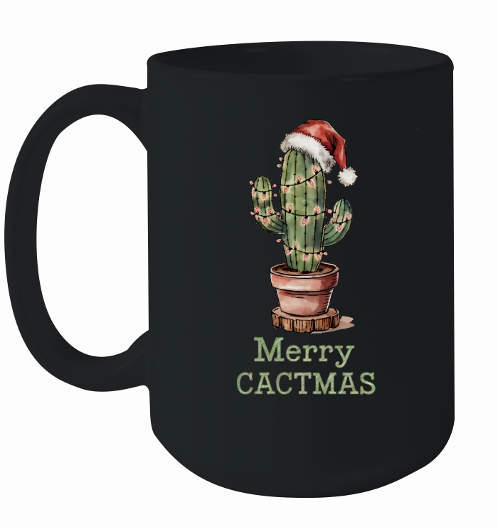 Merry Cactmas Vintage Christmas Ceramic Mug