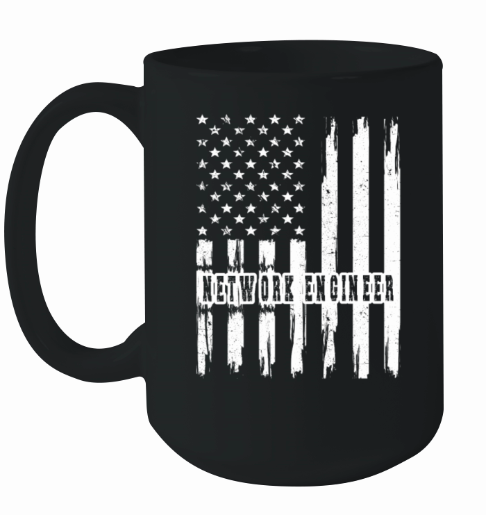 Network Engineering Gifts Network Engineer US Flag Ceramic Mug