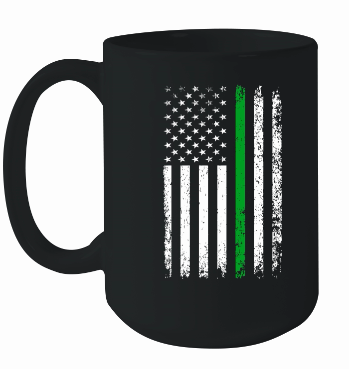 Thin Green Line American Flag Ceramic Mug