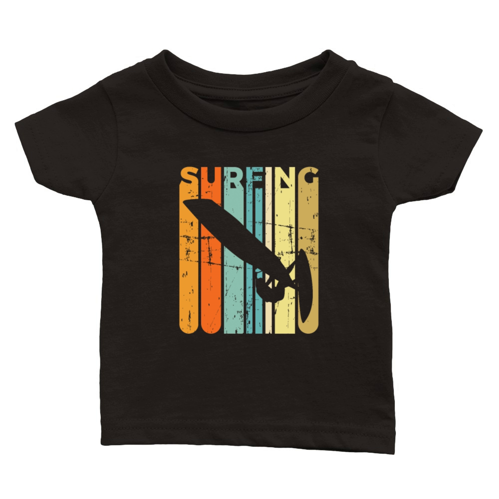 Retro Windsurfing Vintage Surfing Windsurfer Gift Classic Baby Crewneck T-shirt