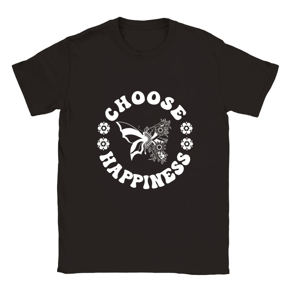 Choose Happiness SVG Inspirational PNG 2 White Classic Kids Crewneck T-shirt