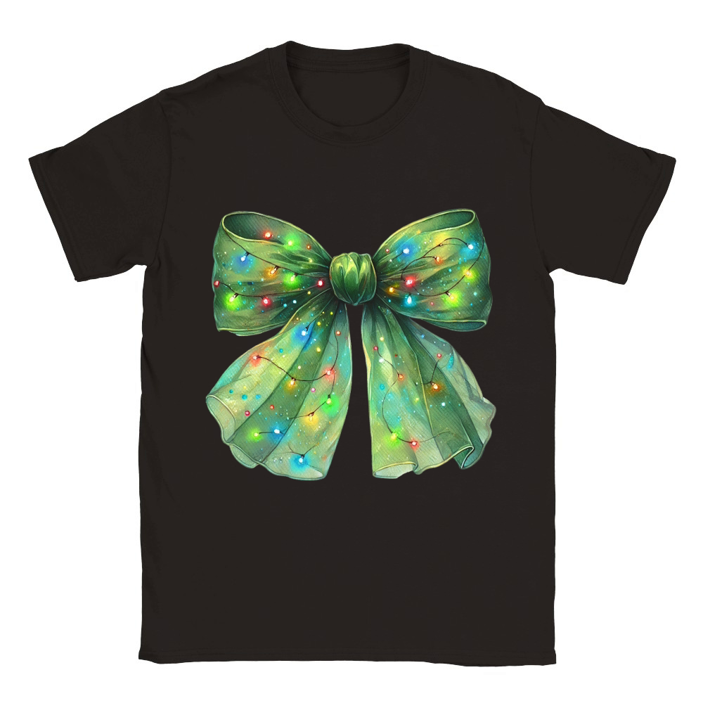 Green Bow Fairy Lights Classic Kids Crewneck T-shirt