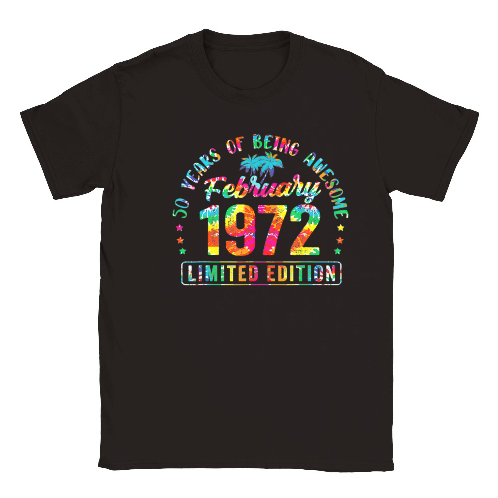 Happy 50th Birthday Vintage February 1972 Gifts 50 Classic Kids Crewneck T-shirt