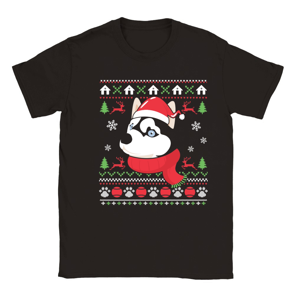 Siberian Husky Ugly Christmas Santa Classic Kids Crewneck T-shirt