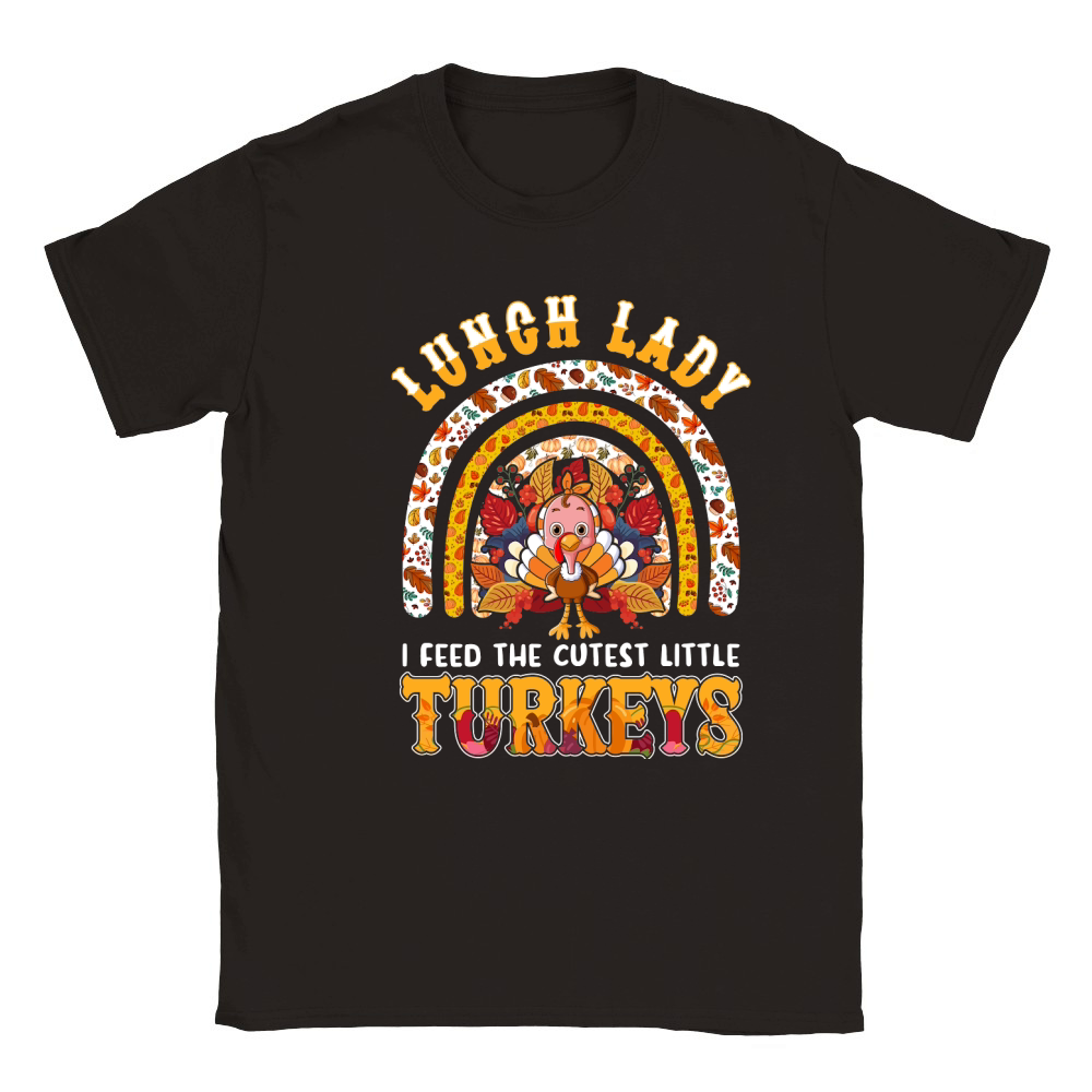 Thanksgiving   lunch lady i feed the cutest little turkeys Classic Kids Crewneck T-shirt