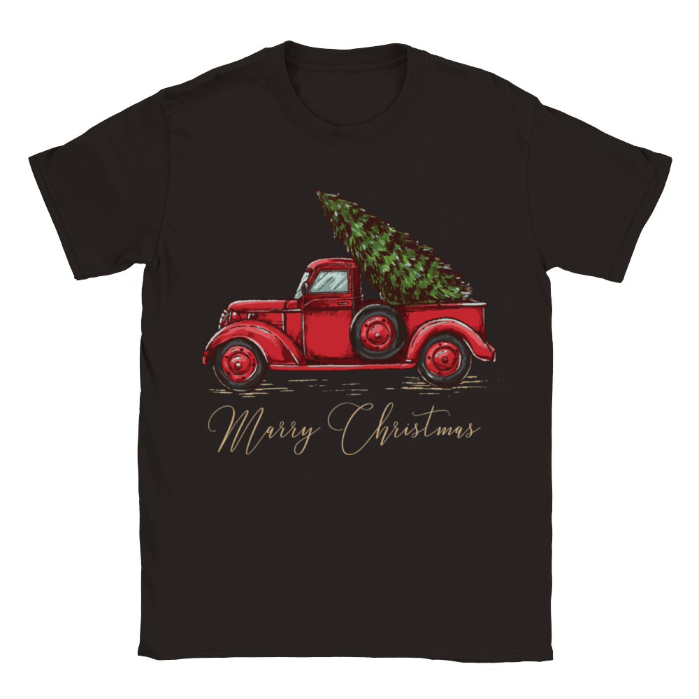 Vintage Wagon Christmas Classic Kids Crewneck T-shirt