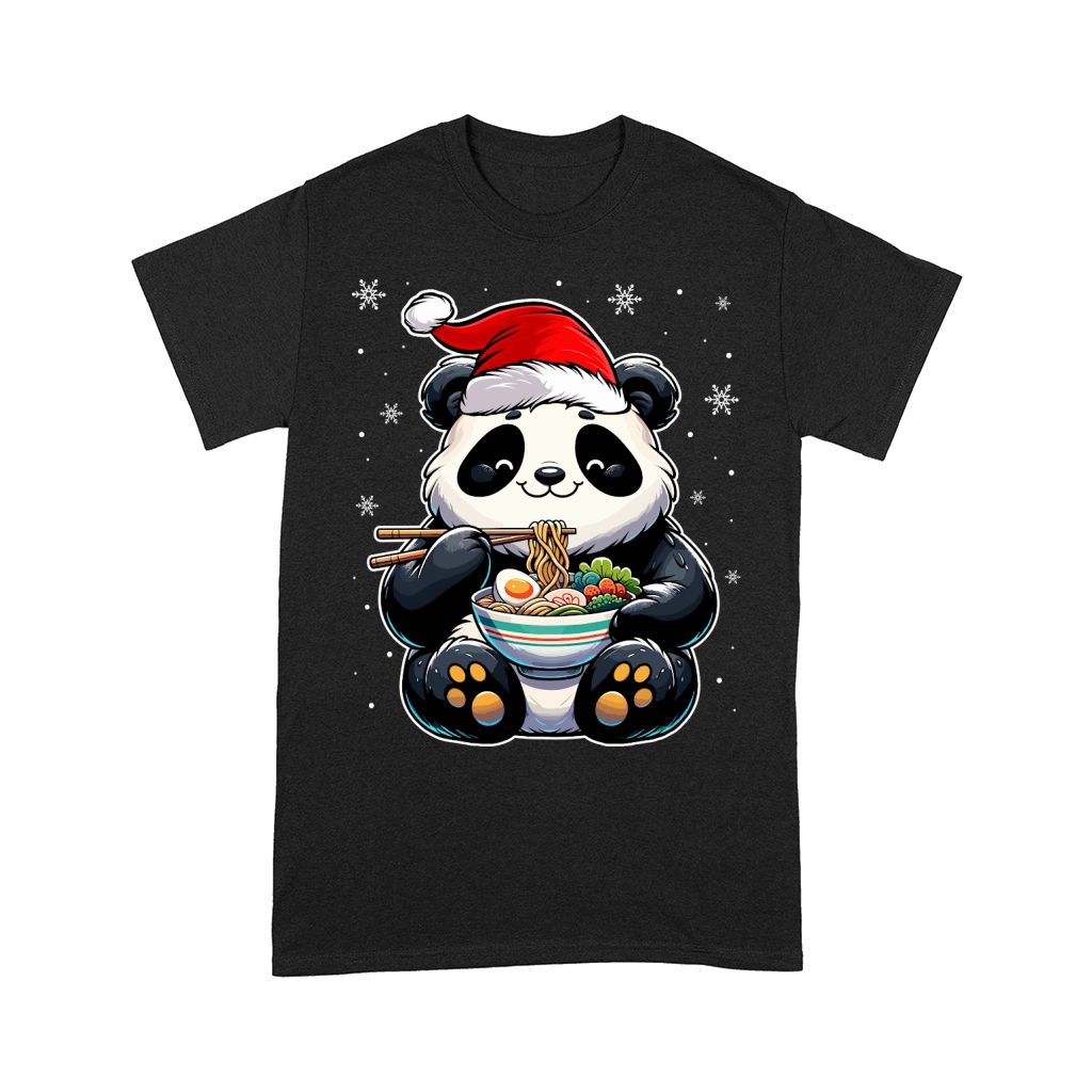 adorable panda eating ramen wearing santa hat 5 Comfort T-shirt