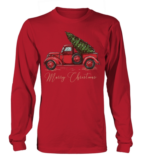 Vintage Wagon Christmas Long sleeved Unisex
