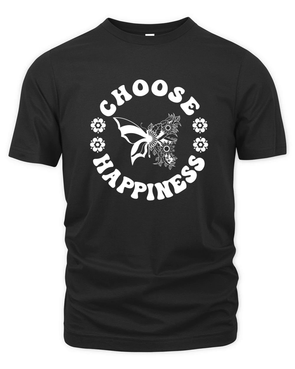Choose Happiness SVG Inspirational PNG 2 White Organic Unisex T-shirt