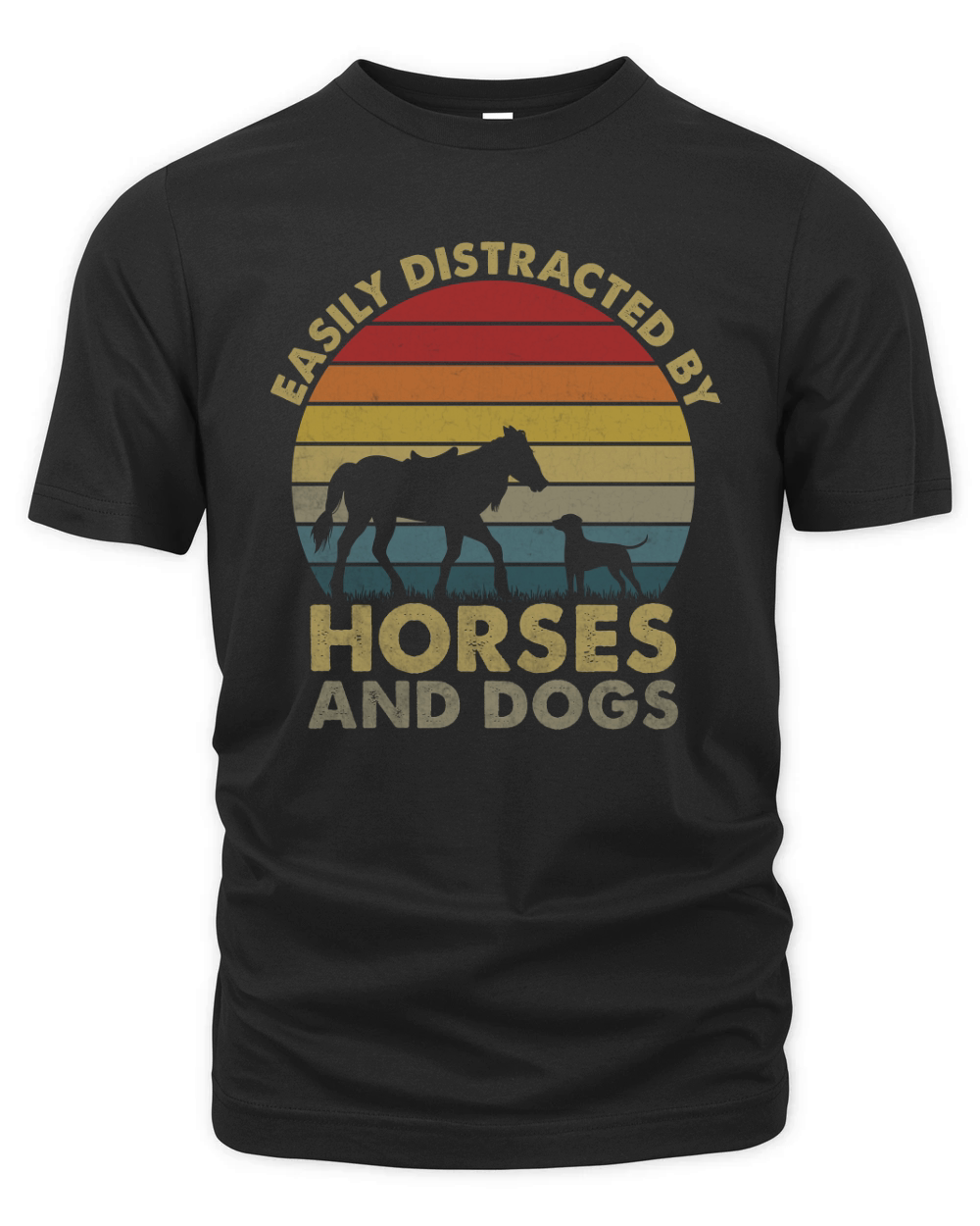 Easily distracted by horses and dogs Organic Unisex T-shirt