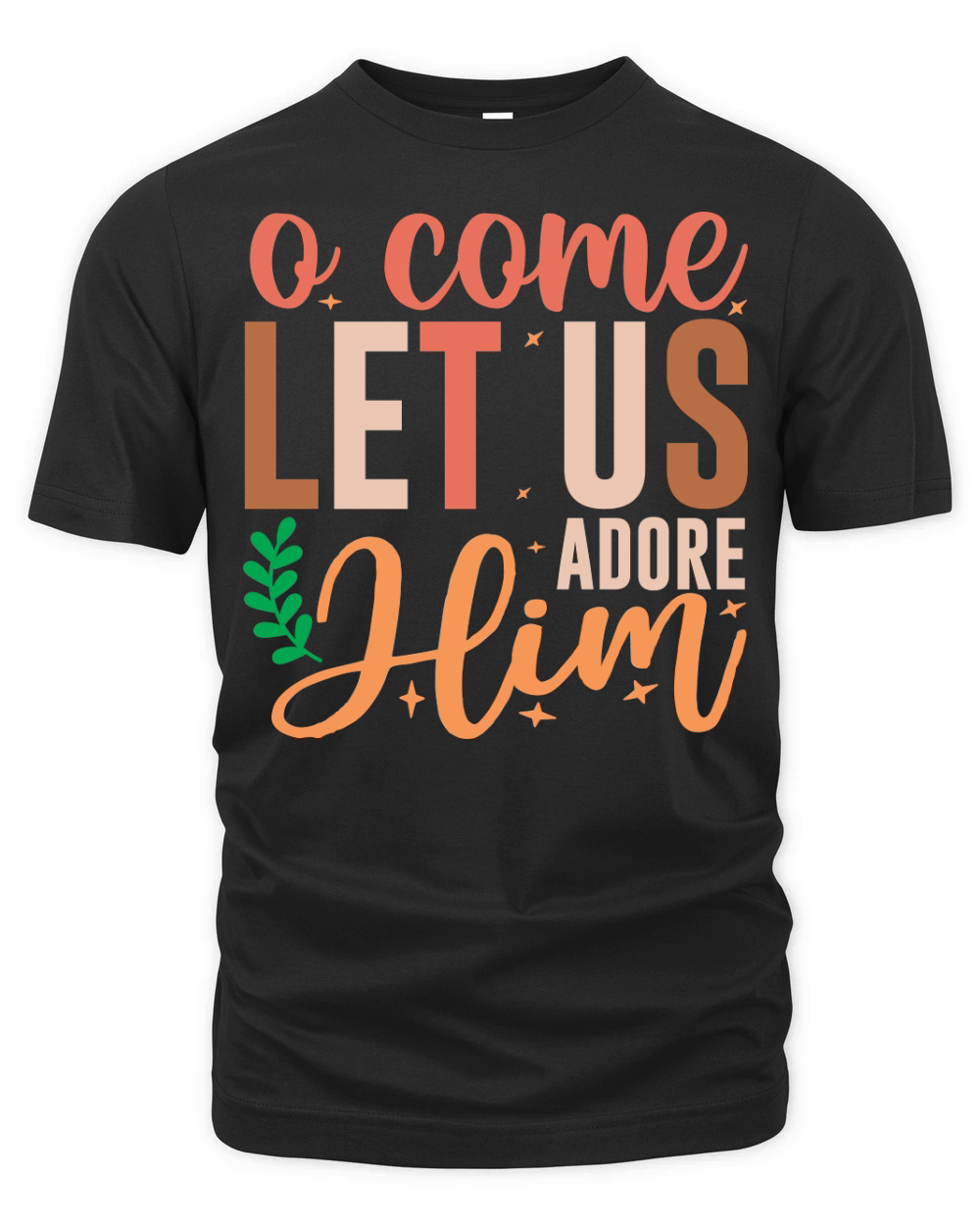 O Come let us Adore Him Christian Christmas Organic Unisex T-shirt