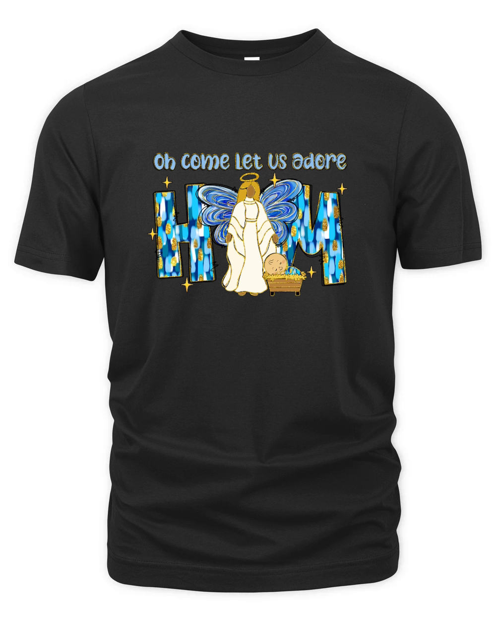 oh come let us adore him brushstroke angel Organic Unisex T-shirt